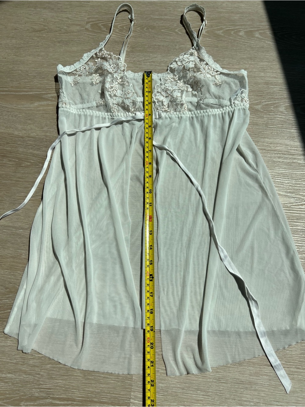 Hanky Panky Sheer Lace Babydoll Chemise Nightdress Women’s Large Cream/Off White - Picture 7 of 10